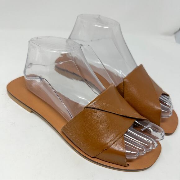 ASOS Brown Leather Slide Sandal, GUC, Size 5, MSRP $79 - Picture 10 of 14